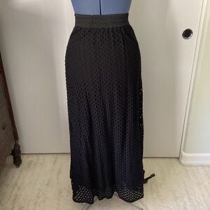 Chicos size 1 black eyelet maxi skirt